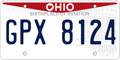 OH license plate GPX8124