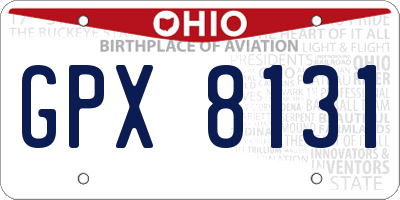 OH license plate GPX8131
