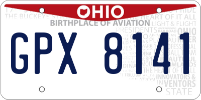 OH license plate GPX8141