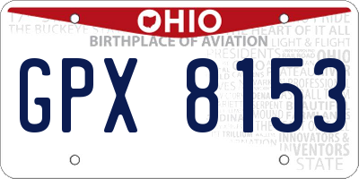 OH license plate GPX8153