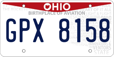 OH license plate GPX8158
