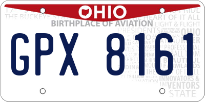 OH license plate GPX8161