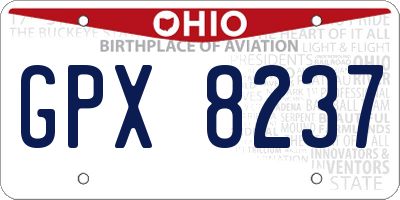 OH license plate GPX8237