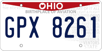 OH license plate GPX8261