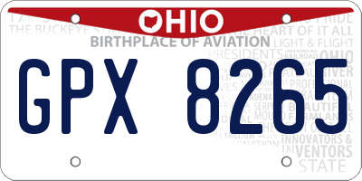 OH license plate GPX8265