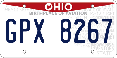 OH license plate GPX8267