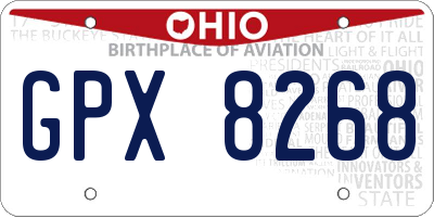 OH license plate GPX8268
