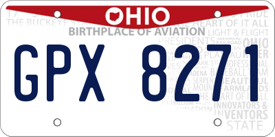 OH license plate GPX8271
