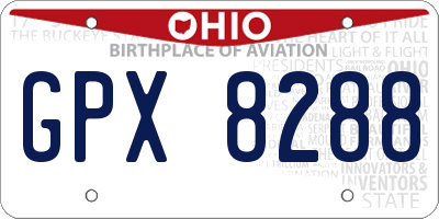 OH license plate GPX8288