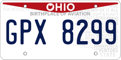 OH license plate GPX8299