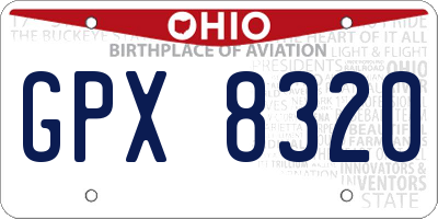 OH license plate GPX8320
