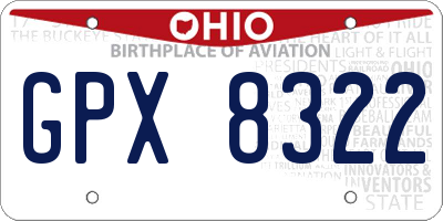 OH license plate GPX8322
