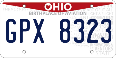 OH license plate GPX8323