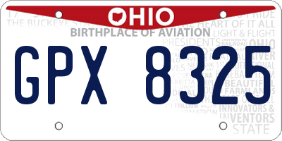 OH license plate GPX8325