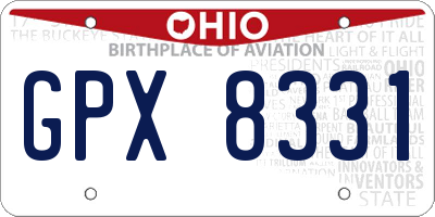 OH license plate GPX8331