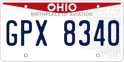 OH license plate GPX8340