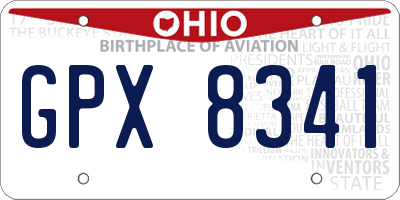 OH license plate GPX8341