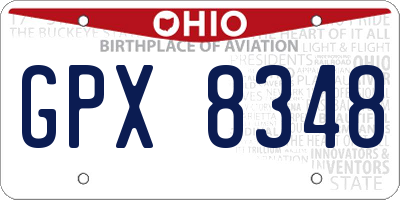 OH license plate GPX8348