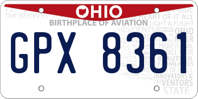 OH license plate GPX8361