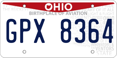 OH license plate GPX8364