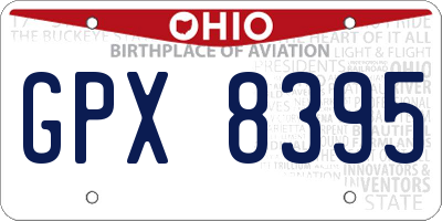 OH license plate GPX8395
