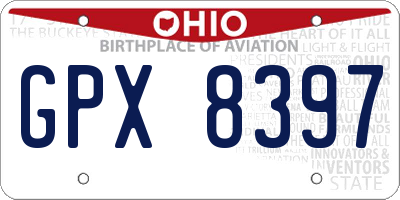 OH license plate GPX8397