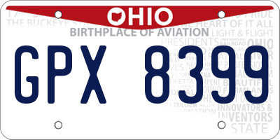 OH license plate GPX8399