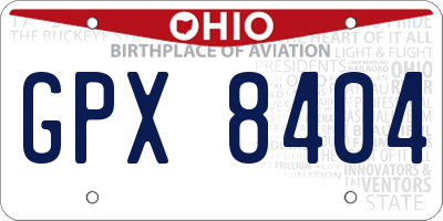 OH license plate GPX8404