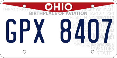 OH license plate GPX8407