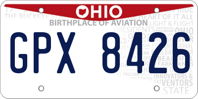 OH license plate GPX8426