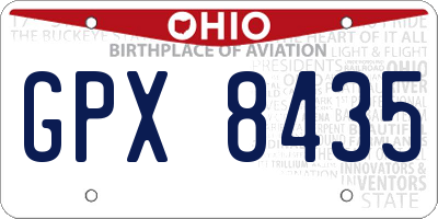 OH license plate GPX8435