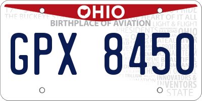 OH license plate GPX8450