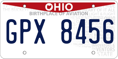 OH license plate GPX8456