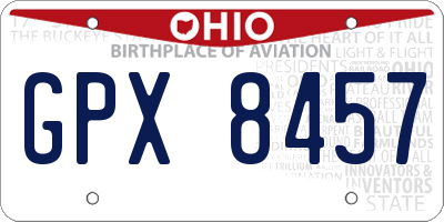 OH license plate GPX8457