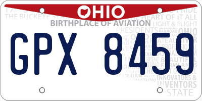 OH license plate GPX8459
