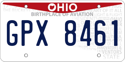 OH license plate GPX8461