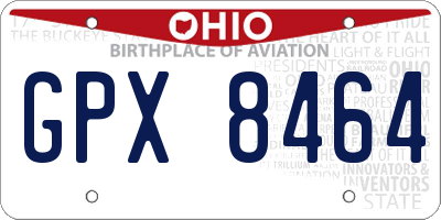 OH license plate GPX8464