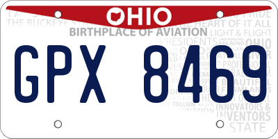OH license plate GPX8469