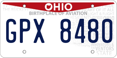 OH license plate GPX8480