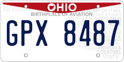 OH license plate GPX8487