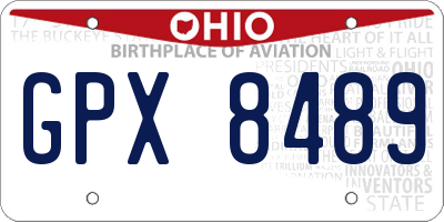 OH license plate GPX8489
