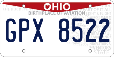OH license plate GPX8522