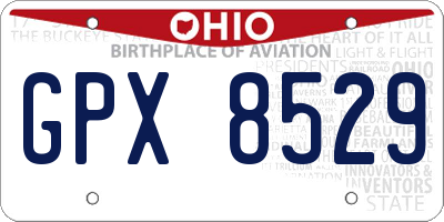 OH license plate GPX8529