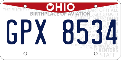 OH license plate GPX8534