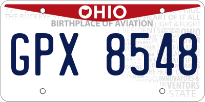 OH license plate GPX8548