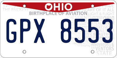 OH license plate GPX8553
