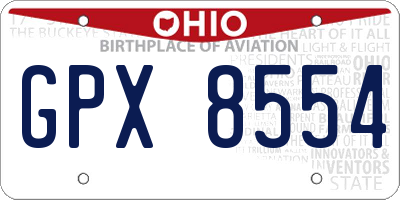 OH license plate GPX8554