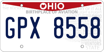 OH license plate GPX8558