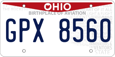 OH license plate GPX8560