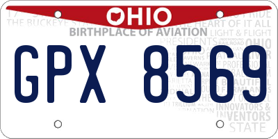 OH license plate GPX8569